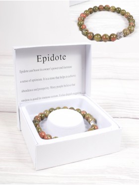 Epidote Blessing Bead Bracelets with Gift Box.