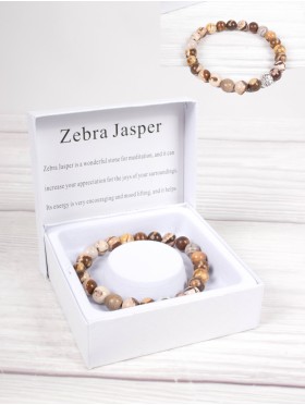 Zebra Jasper Blessing Bead Bracelets with Gift Box.