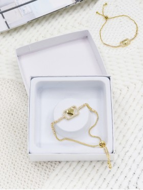 "Believe in Yourself" Adjustable heart Rhinestone Stretch Bracelet 