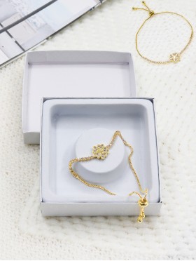 "Family Forever" Flower Heart Adjustable Rhinestone Stretch Bracelet