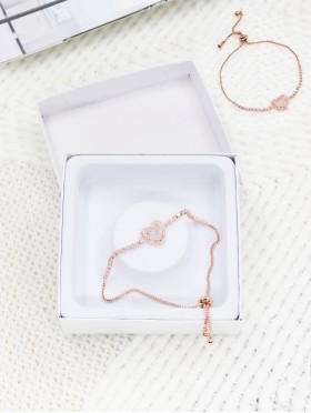 "I Love You" Adjustable heart Rhinestone Stretch Bracelet