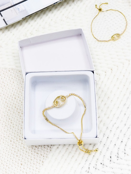 "Friendship Forever" Adjustable Oval Rhinestone Stretch Bracelet