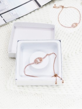 "Friendship Forever" Adjustable Oval Rhinestone Stretch Bracelet