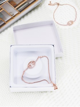 "Friendship Forever" Adjustable Oval Rhinestone Stretch Bracelet