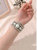 Matt Finish Stretchy Wrap Bracelet W/ Natural Stones Matt Finish Stretchy Wrap Bracelet W/ Natural Stones