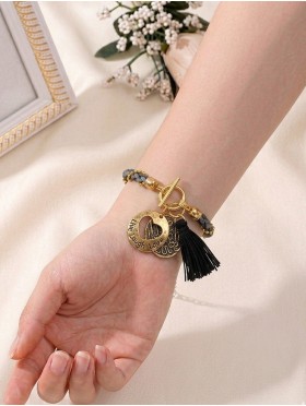 “Live Laugh Love” Metal Bronze Vintage Bracelet with Gift Box