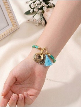 “Live Laugh Love” Metal Bronze Vintage Bracelet 