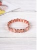 FLAT CIRCLE TEXTURE BEAD BRACELET W/ Gift Box 