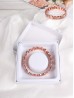 FLAT CIRCLE TEXTURE BEAD BRACELET W/ Gift Box 