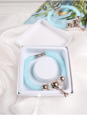 SPARKLE TUBE BRACELET W/ PENDANT and Gift Box 