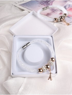 SPARKLE TUBE BRACELET W/ PENDANT and Gift Box 