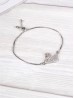 Adjustable Rhinestone Stretch Bracelet W/ Swan Pendant and Gift Box 