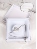 Adjustable Rhinestone Stretch Bracelet W/ Swan Pendant and Gift Box 