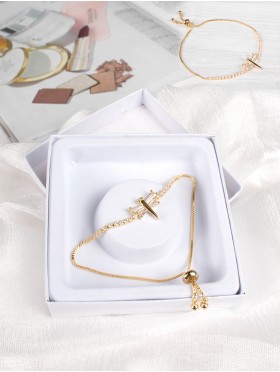 Adjustable Rhinestone Stretch Bracelet W/ Dragonfly 