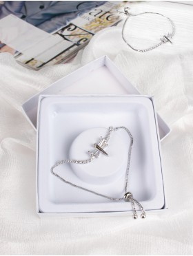 Adjustable Rhinestone Stretch Bracelet W/ Dragonfly 