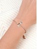 Adjustable Rhinestone Stretch Bracelet W/ Cat