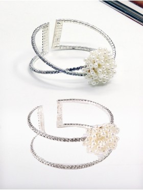 Rhinestone & Pearl Stretchy Bracelet or Napkin Ring