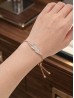 Adjustable Rhinestone Stretch Bracelet W/ Crocodile