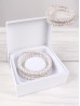 Rhinestone & Pearl Multi-Wrap Stretch Bracelet with Box