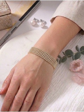 Sparkle Rhinestone Alloy Bracelet 