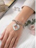 "I Love You" Heart Pendant Link Bracelet "I Love You" Heart Pendant Link Bracelet