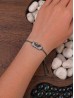 Adjustable Rhinestone Stretch Bracelet W/ Swan Pendant