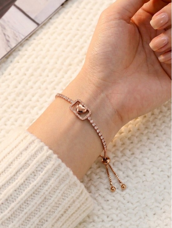 "Believe in Yourself" Adjustable heart Rhinestone Stretch Bracelet "Believe in Yourself" Adjustable heart Rhinestone Stretch Bracelet