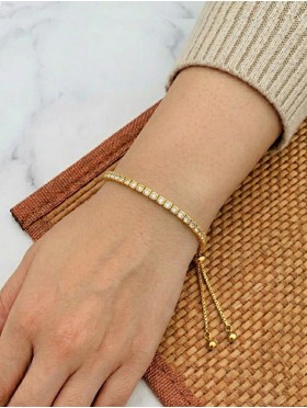 "You are Awesome" Adjustable Rhinestone Stretch Bracelet 