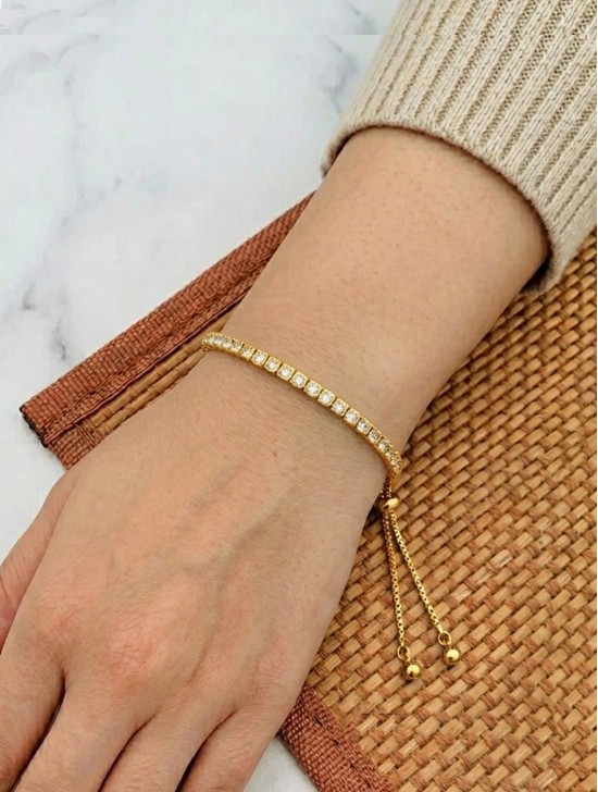 "You are Awesome" Adjustable Rhinestone Stretch Bracelet 