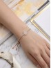 "Family Forever" Flower Heart Adjustable Rhinestone Stretch Bracelet 