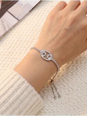 "Friendship Forever" Adjustable Oval Rhinestone Stretch Bracelet