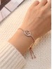 "Friendship Forever" Adjustable Oval Rhinestone Stretch Bracelet