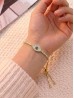"Evil Eye, Good Luck & Protection" Adjustable Evil Eye Rhinestone Stretch Bracelet 
