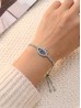 "Evil Eye, Good Luck & Protection" Adjustable Evil Eye Rhinestone Stretch Bracelet 