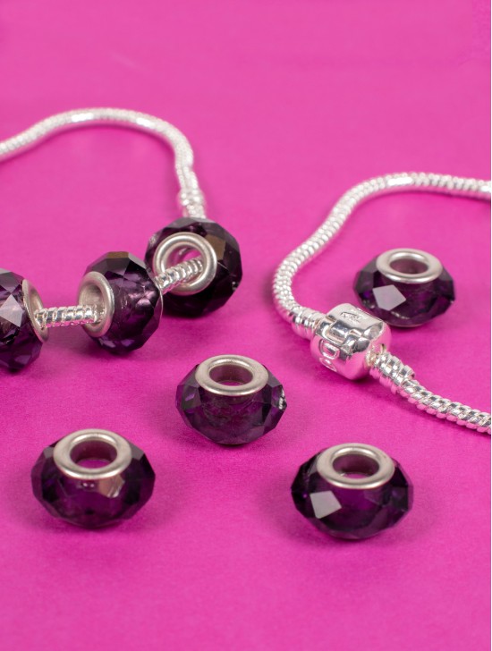 Crystal Bead Bracelet Charm (Pack of 12)