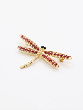 DRAGONFLY RHINESTONE BROOCH 