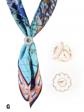 Rhinestone And Pearl Scarf Pendant/Ring