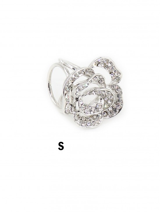 Rhinestone Flower Scarf Pendant/Ring 
