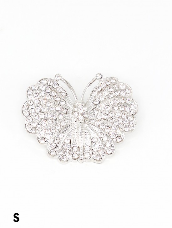 Butterfly Brooch With Rhinestone