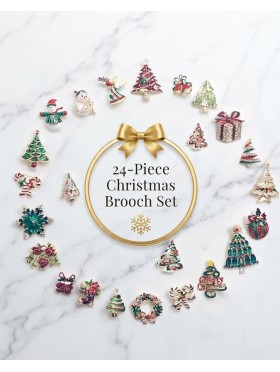 Holiday Brooches Assortment Set (24pcs)
