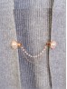 Clip on Rhinestone & Pearl Brooch/Sweater Link Clip