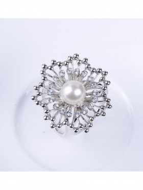 Flower Scarf Pendant/Ring W/ Pearl Flower Scarf Pendant/Ring W/ Pearl