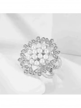 Flower Scarf Pendant/Ring W/ Pearl Flower Scarf Pendant/Ring W/ Pearl