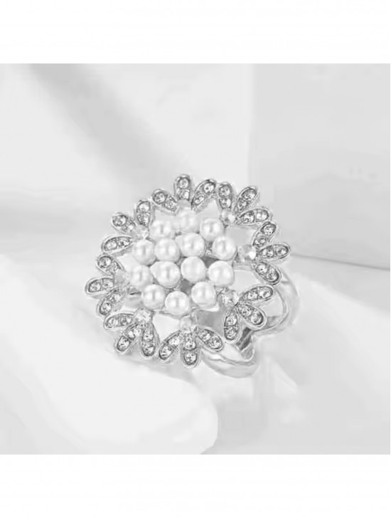 Flower Scarf Pendant/Ring W/ Pearl