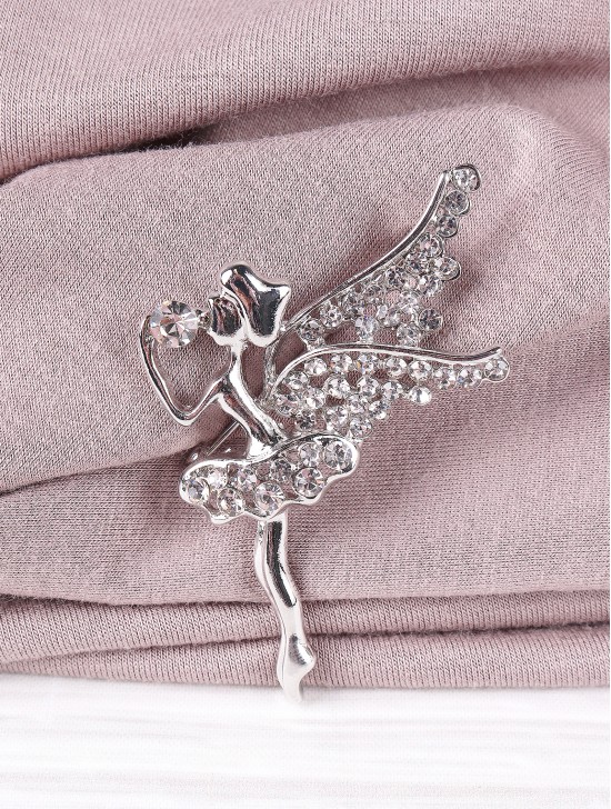 Fairy Design Rhinestone Brooch 