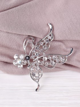 Butterfly Design Rhinestone Brooch 