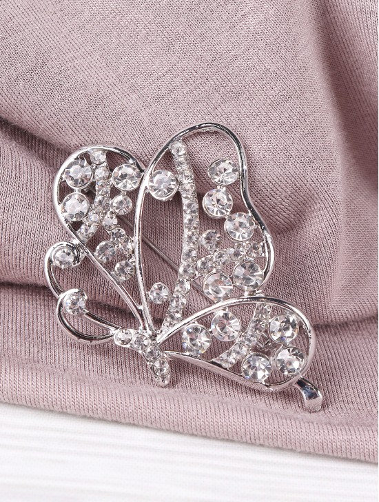 Butterfly Design Rhinestone Brooch 