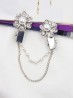 Clip on Rhinestone & Pearl Flower Brooch/Sweater Link Clip