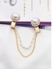 Clip on Rhinestone & Pearl Brooch/Sweater Link Clip