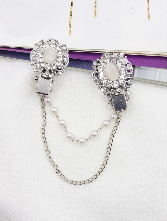 Clip on Rhinestone Brooch/Sweater Link Clip